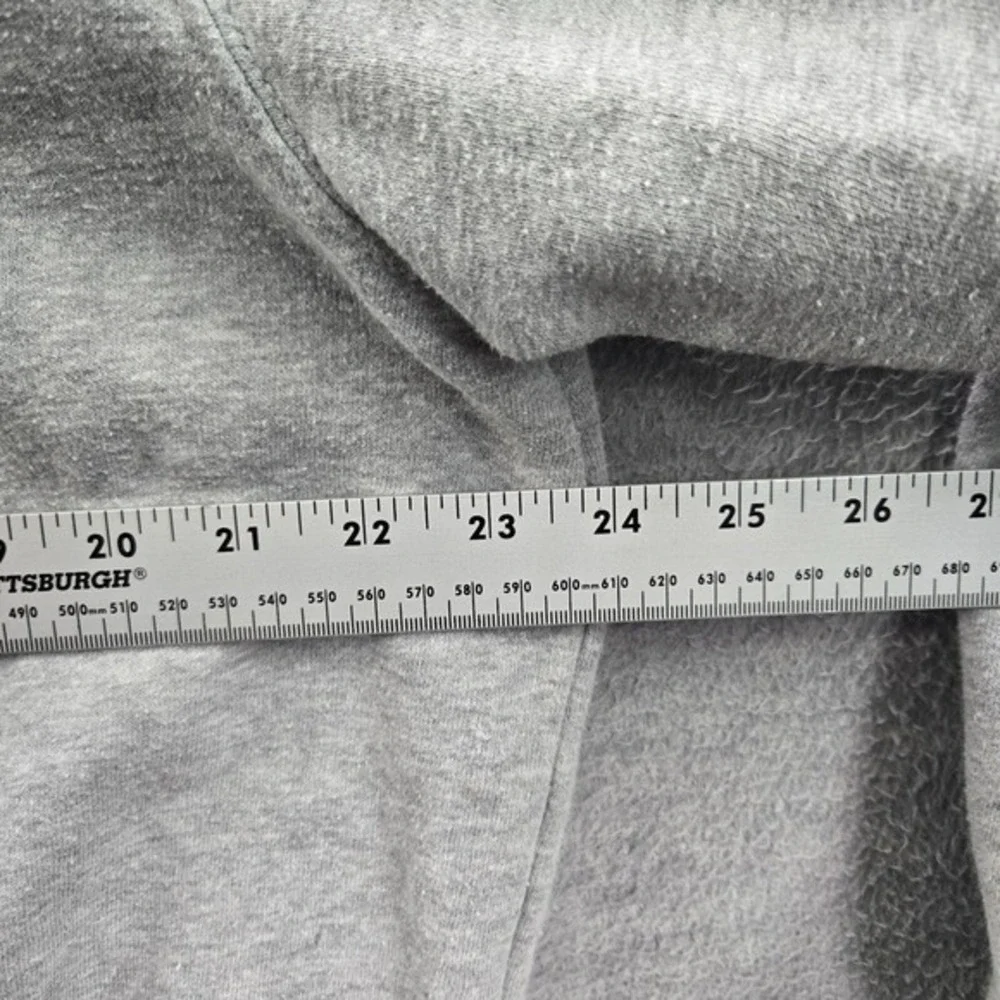 The North Face Men Sweatshirt‎ Large Gray Logo Fleece Pullover Drawstring